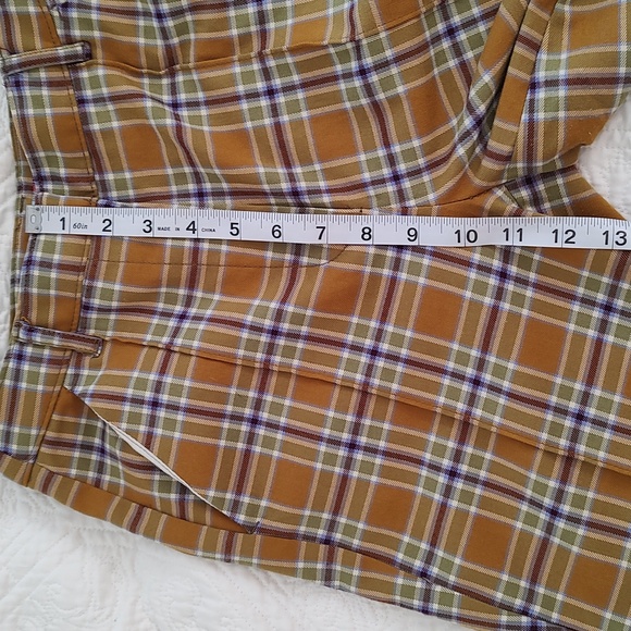 Urban Outfitter Plaid Flare Leg Front Pleat Trouser Pant / Size 2 - Picture 11 of 12
